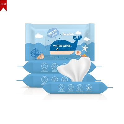 EDI Pure Water Baby Wipes 99 5 limpezas molhadas descartáveis puras do OEM 60pulls das limpezas da água