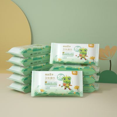 a água orgânica descartável do bebê 10pcs limpa limpezas de Unscented para a cara das mãos