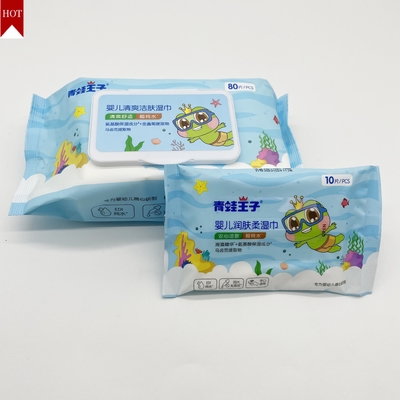 Amostra grátis não tecida do ISO que limpa a limpeza molhada descartável Unscented para o bebê