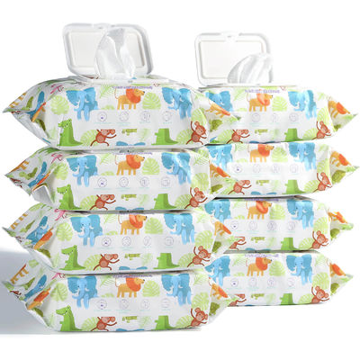 Lenços umedecidos 80 unidades, macios, não tecidos, para bebês com tampa para bebês