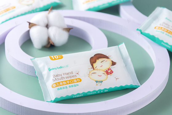 Lenços umedecidos orgânicos descartáveis ​​naturais para viagem de limpeza para bebês biodegradáveis