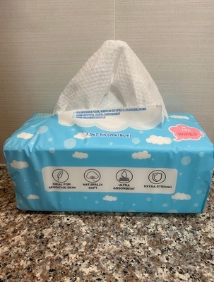 Lenços descartáveis ​​lenços de papel secos para bebês 100% algodão para uso diário