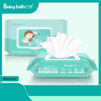 Lenços umedecidos para bebês de fibra de bambu natural orgânico 99% água para pele sensível