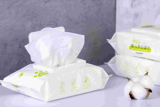 Lenços umedecidos descartáveis ​​biodegradáveis ​​99,9 de água orgânica pura para limpeza das mãos de bebês