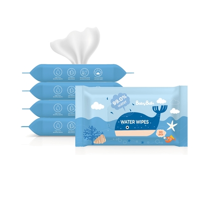 Tela não tecida biodegradável Unscented das limpezas molhadas orgânicas puras do bebê da água 80PCS