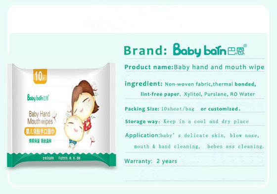 Limpezas orgânicas de limpeza macias não tecidas da água do celeiro do bebê de Spunlaced