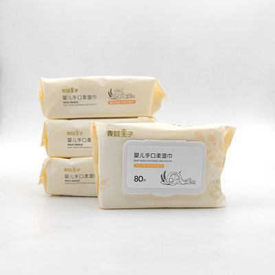 Limpezas biodegradáveis de bambu personalizadas da água do bebê da tela natural de Unscented da marca própria
