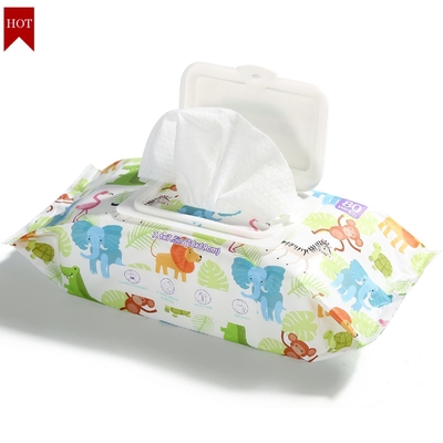 Limpeza molhada sensível orgânica natural do tecido de Flushable 80pcs da limpeza do bebê