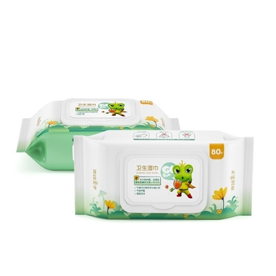 Os bebês não tecidos do OEM 72pcs importam-se as limpezas molhadas descartáveis biodegradáveis do algodão sem álcool