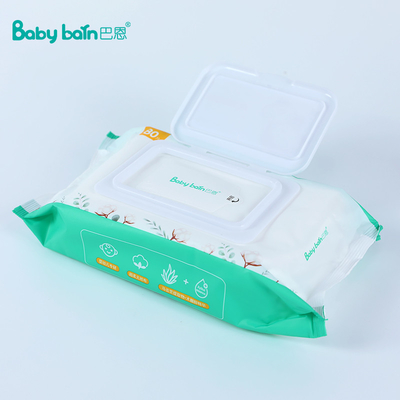 80pc pelas limpezas molhadas do bebê não tecido feito sob encomenda da tela natural do saco biodegradáveis ultra brandamente