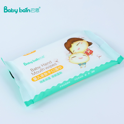 80pc pelas limpezas molhadas do bebê não tecido feito sob encomenda da tela natural do saco biodegradáveis ultra brandamente