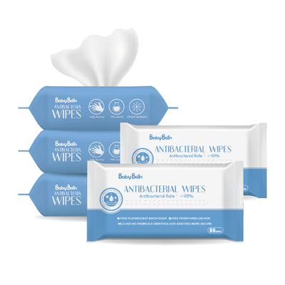 Limpezas molhadas do bebê anti-bacteriano da pele sensível nenhuma fragrância 150mm x 200mm
