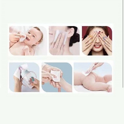 Limpezas secas descartáveis não tecidas do algodão para cuidados com a pele dos bebês